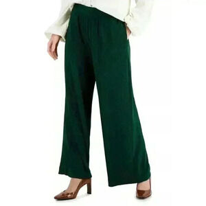 Alfani Women's Wide-Leg Pull-On Pants‎ Green Cedar Basalm Size XL, $69.5 NWT